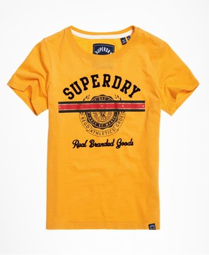 Superdry Heritage Crest Tape Női Pólók Sárga | UMPRA5840